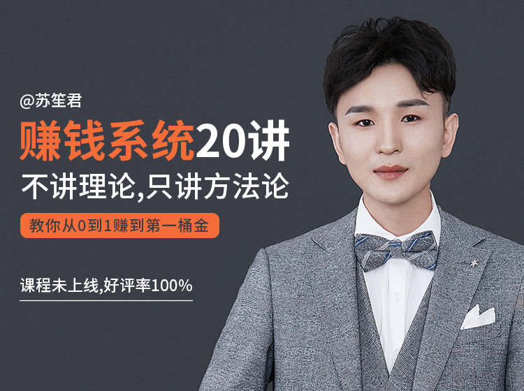 苏笙君的赚钱系统20课 教你从0到1赚到你的第一桶金（不讲理论，只讲方法论）-云途资源库