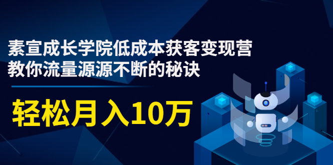素宣成长学院低成本获客变现营，教你流量源源不断的秘诀，轻松月入10万-云途资源库