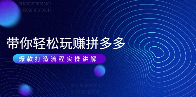 带你轻松玩赚拼多多：花的少 赚的多 爆款更简单 爆款打造流程实操讲解-云途资源库