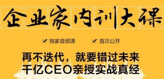 企业家内训大课，未来企业必学经验，价值1299元-云途资源库