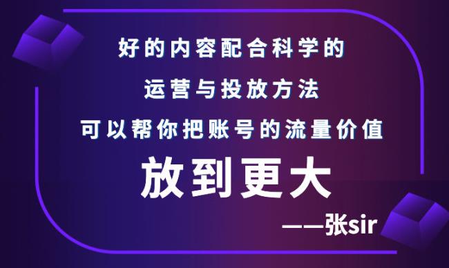 张sir账号流量增长课，告别海王流量，让你的流量更精准-云途资源库