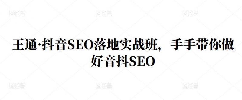 王通·抖音SEO落地实战班，手‬手带你做好音抖‬‬SEO-云途资源库