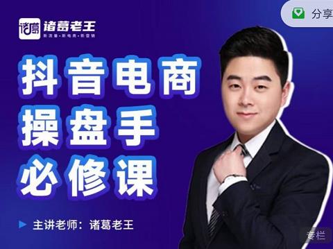 诸葛老王-抖音电商操盘手必修课：顶层设计，​起号破局，爆款运营，数据分析-云途资源库