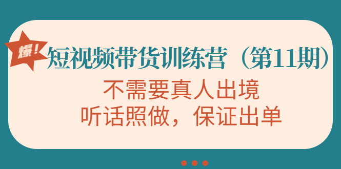 视频带货训练营，不需要真人出境，听话照做，保证出单（第11期）-云途资源库