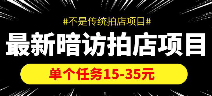 最新暗访拍店信息差项目，单个任务15-35元（不是传统拍店项目）-云途资源库