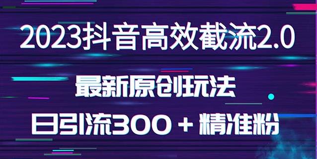 日引300＋创业粉，独家抖音高效截流2.0玩法（价值1280）-云途资源库