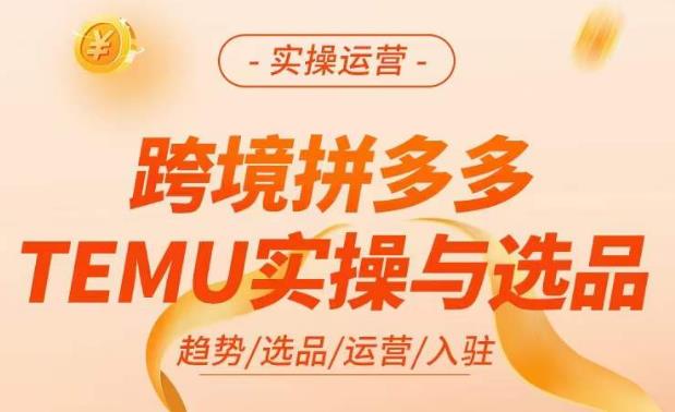 跨境拼多多TEMU实操与选品，​掌握平台运营方法技巧，选品避坑12条标准，爆款的底层思路等-云途资源库