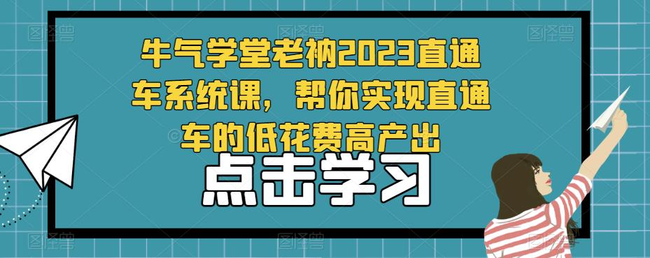 牛气学堂老衲2023直通车系统课，帮你实现直通车的低花费高产出-云途资源库