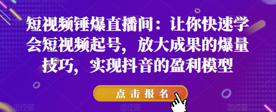 短视频锤爆直播间：让你快速学会短视频起号，放大成果的爆量技巧，实现抖音的盈利模型-云途资源库