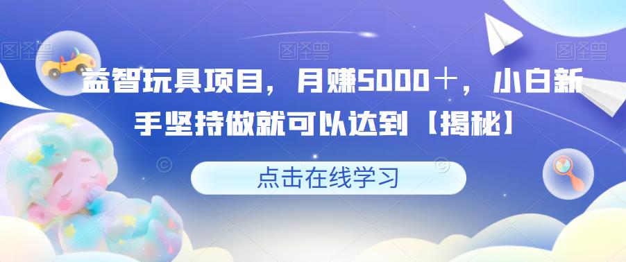 益智玩具项目，月赚5000＋，小白新手坚持做就可以达到【揭秘】-云途资源库