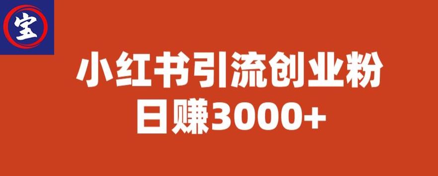 宝哥小红书引流创业粉，日赚3000+【揭秘】-云途资源库