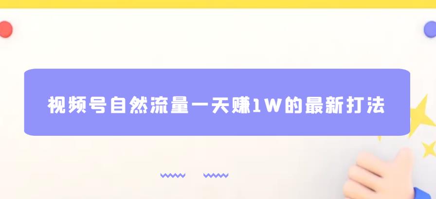 视频号自然流量一天赚1W的最新打法，基本0投资【揭秘】-云途资源库