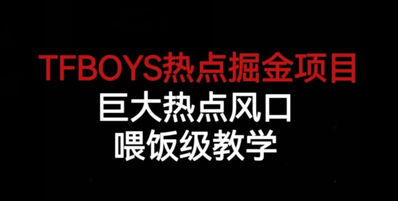 TFBOYS热点掘金项目，巨大热点风口，喂饭级教学-云途资源库
