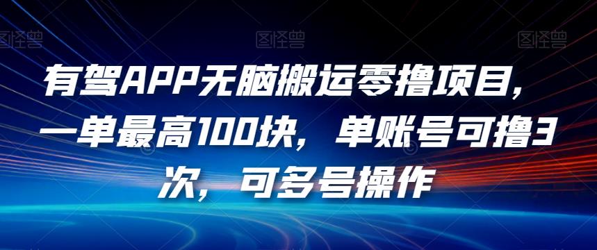 有驾APP无脑搬运零撸项目，一单最高100块，单账号可撸3次，可多号操作【揭秘】-云途资源库