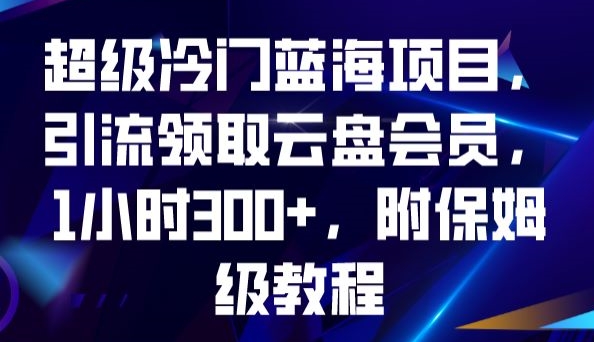 超级冷门蓝海项目，引流领取云盘会员，1小时300+，附保姆级教程-云途资源库