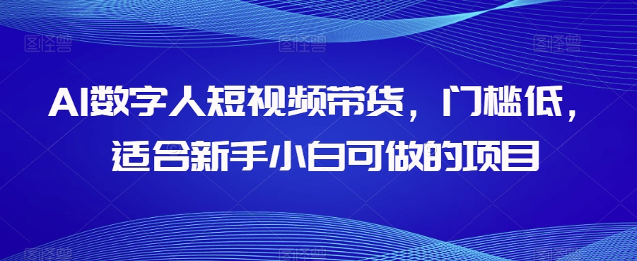 AI数字人短视频带货，门槛低，适合新手小白可做的项目-云途资源库
