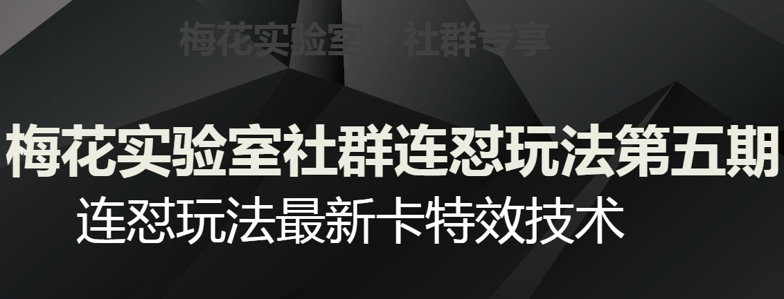 梅花实验室社群连怼玩法第五期，视频号连怼玩法最新卡特效技术-云途资源库