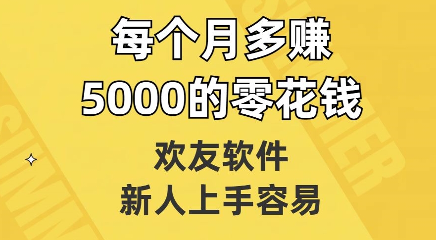 欢友软件，新人上手容易，每个月多赚5000的零花钱【揭秘】-云途资源库