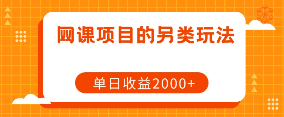 网课项目的另类玩法，单日收益2000+【揭秘】-云途资源库