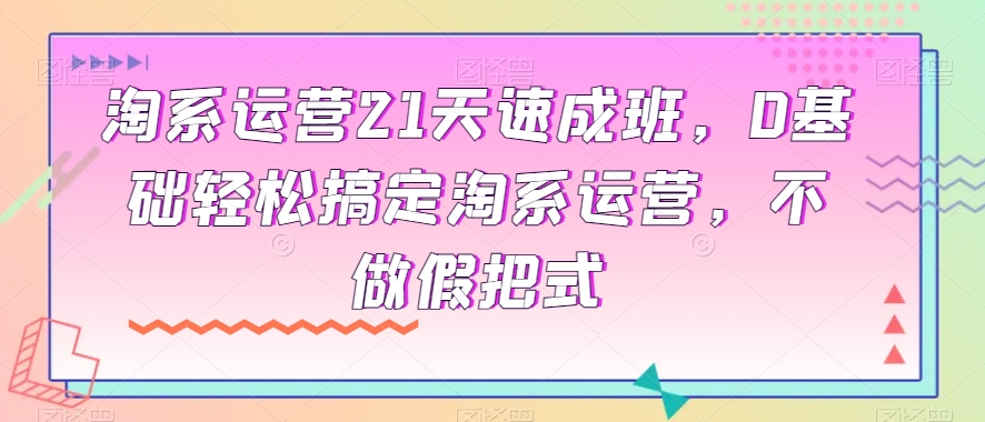 淘系运营21天速成班，0基础轻松搞定淘系运营，不做假把式-云途资源库
