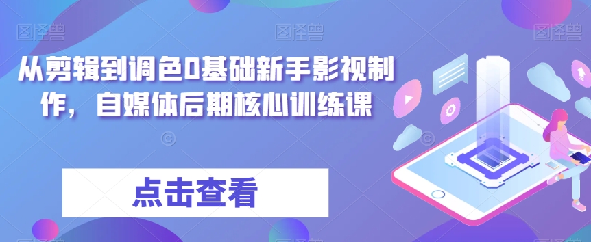 从剪辑到调色0基础新手影视制作，自媒体后期核心训练课-云途资源库