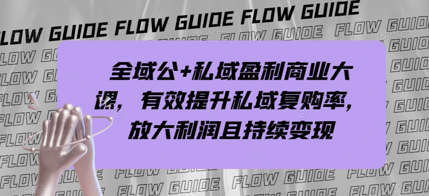 全域公+私域盈利商业大课，有效提升私域复购率，放大利润且持续变现-云途资源库