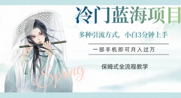 冷门蓝海项目，操作简单，小白3分钟上手，多种引流方式，保姆式全流程教学【揭秘】-云途资源库