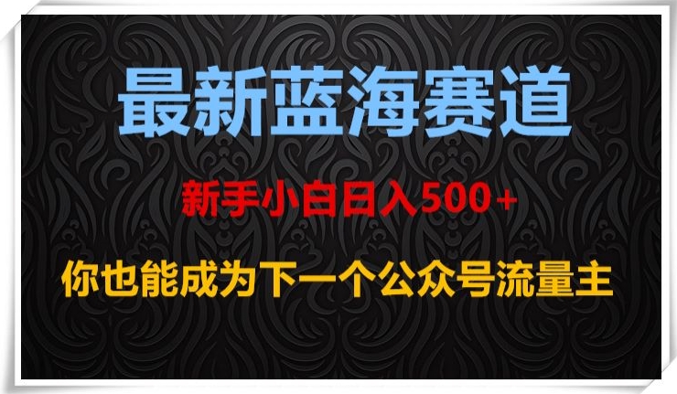 最新蓝海赛道，新手小白日入500+，你也能成为下一个公众号流量主【揭秘】-云途资源库