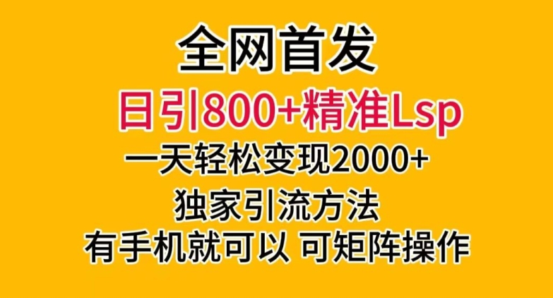 全网首发！日引800+精准老色批，一天变现2000+，独家引流方法，可矩阵操作【揭秘】-云途资源库