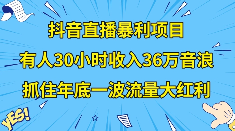 抖音直播暴利项目，有人30小时收入36万音浪，公司宣传片年会视频制作，抓住年底一波流量大红利【揭秘】-云途资源库