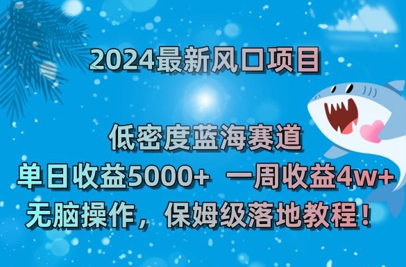 2024最新风口项目，低密度蓝海赛道，单日收益5000+，一周收益4w+！【揭秘】-云途资源库