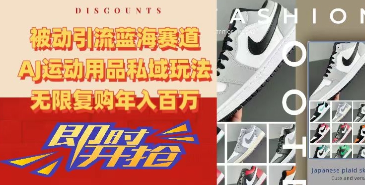 被动引流蓝海赛道，AJ运动用品私域玩法，无限复购年入百万【揭秘】-云途资源库