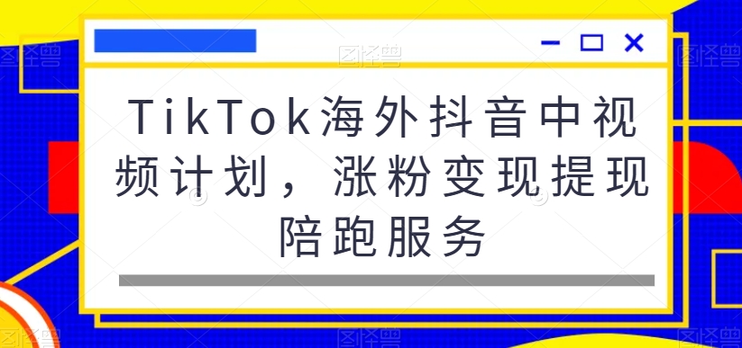 TikTok海外抖音中视频计划，涨粉变现提现陪跑服务-云途资源库