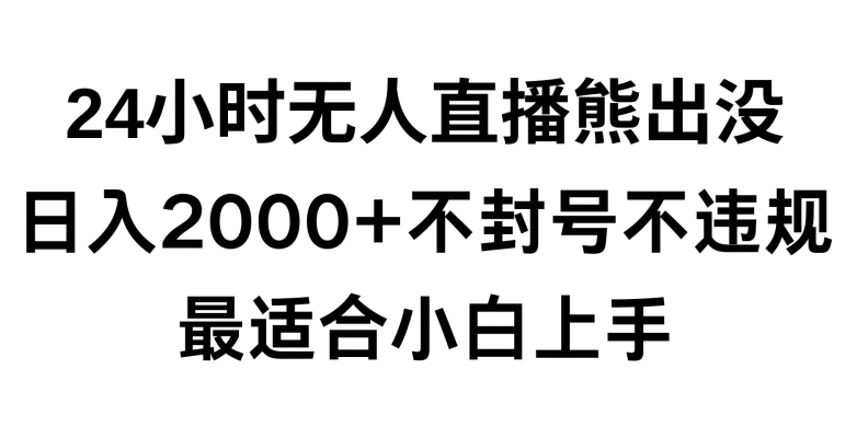 快手24小时无人直播熊出没，不封直播间，不违规，日入2000+，最适合小白上手，保姆式教学【揭秘】-云途资源库