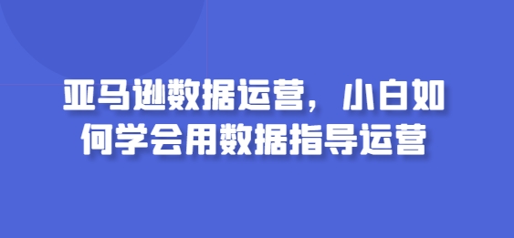 亚马逊数据运营，小白如何学会用数据指导运营-云途资源库