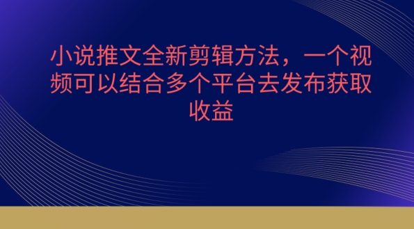 小说推文全新剪辑方法，一个视频可以结合多个平台去发布获取【揭秘】-云途资源库