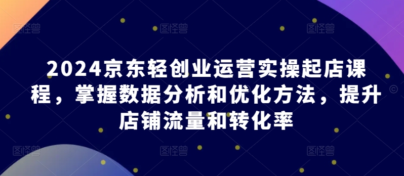 2024京东轻创业运营实操起店课程，掌握数据分析和优化方法，提升店铺流量和转化率-云途资源库