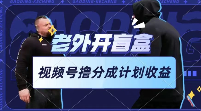 老外开盲盒视频，撸视频号分成计划收益，每天只需一小时，新手小白轻松上手【揭秘】-云途资源库