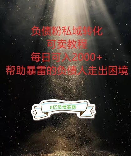 负债粉掘金计划，帮助负债者解决问题，债务规划，债务重组，最好的变现方式【揭秘】-云途资源库