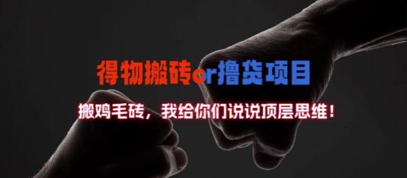 得物搬砖撸货项目?掰下数据，我给你们说说顶层思维【揭秘】-云途资源库