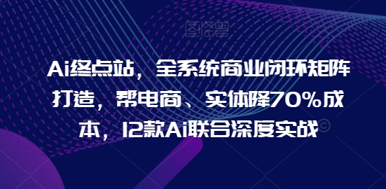 Ai终点站，全系统商业闭环矩阵打造，帮电商、实体降70%成本，12款Ai联合深度实战【0906更新】-云途资源库