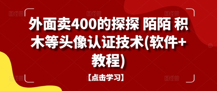 外面卖400的探探 陌陌 积木等头像认证技术(软件+教程)-云途资源库