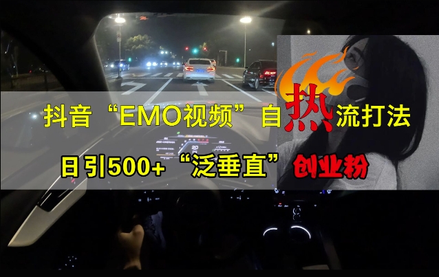 抖音EMO视频自热打法，日引500+“泛垂直”创业粉-云途资源库