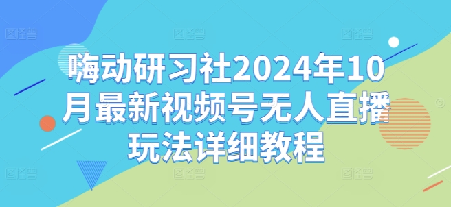 嗨动研习社2024年10月最新视频号无人直播玩法详细教程-云途资源库