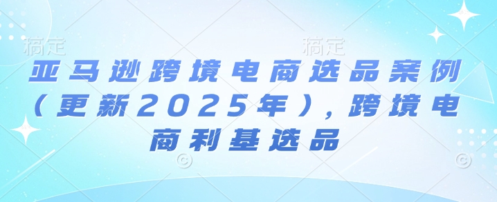 亚马逊跨境电商选品案例(更新2025年)，跨境电商利基选品-云途资源库