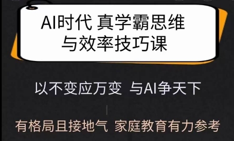 Ai时代真学霸思维与学习方法课，有格局且接地气，家庭教育有力参考-云途资源库