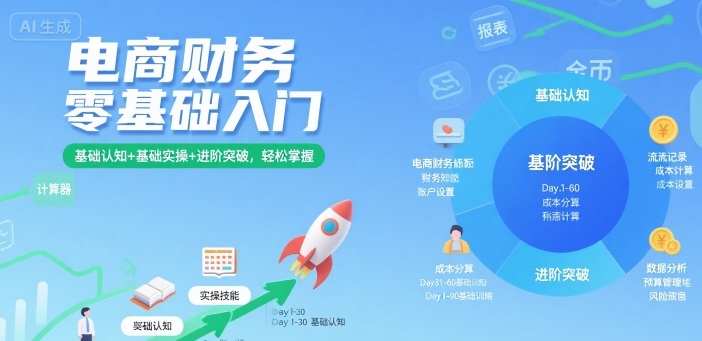 电商财务零基础入门，基础认知+基础实操+进阶突破，轻松掌握-云途资源库