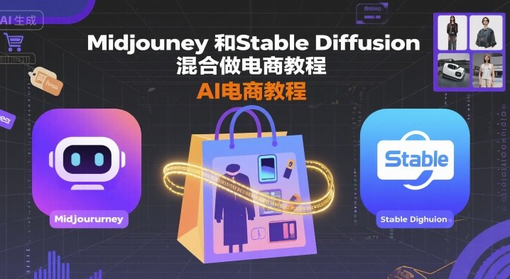 Midjourney和Stable Diffusion混合做电商教程-ai电商教程-云途资源库