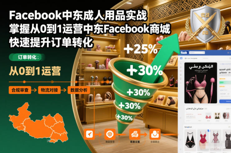 Facebook中东成人用品实战，掌握从0到1运营中东Facebook商城，快速提升订单转化-云途资源库