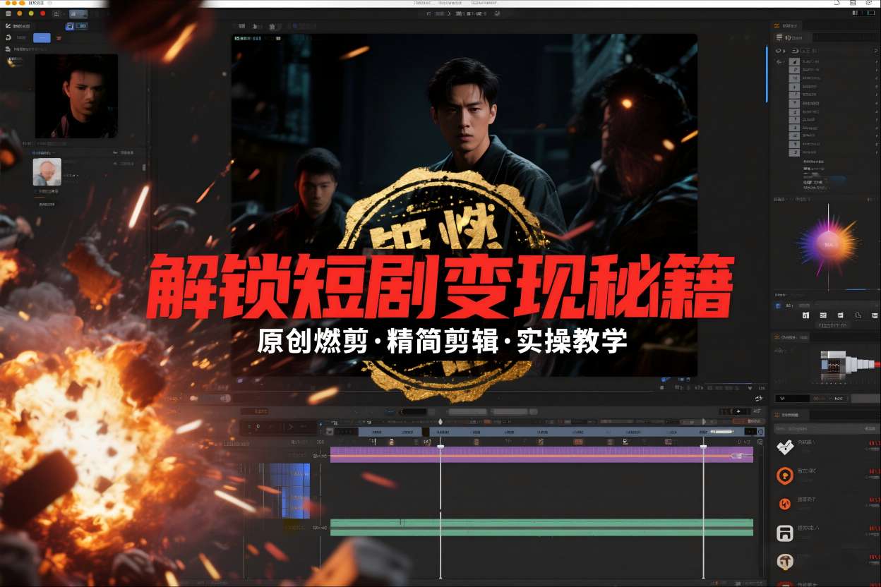 短剧拉新之原创燃剪精简剪辑实操课，解锁短剧变现秘籍-云途资源库